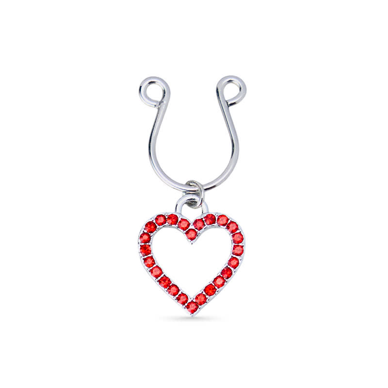Red Heart Diamond Adjustable Non-Piercing Nipple Rings - image 1