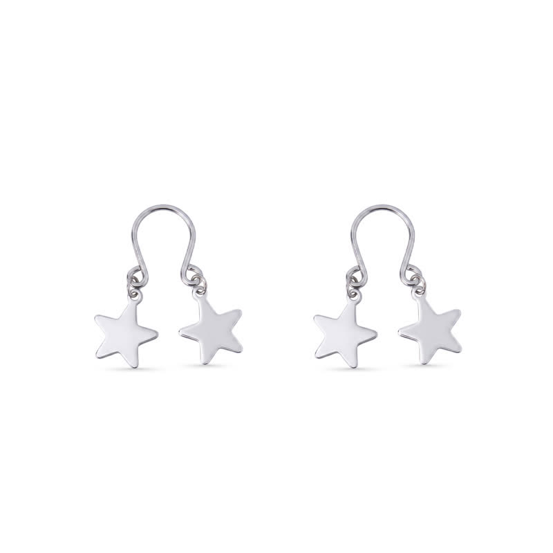 Five-Star U-Bend Non-Piercing Nipple Rings - Silver - image 2