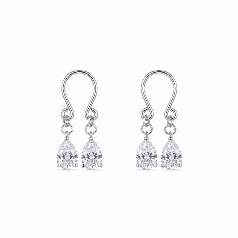 Water Drop U-Bend Non-Piercing Nipple Rings - Silver - image 2