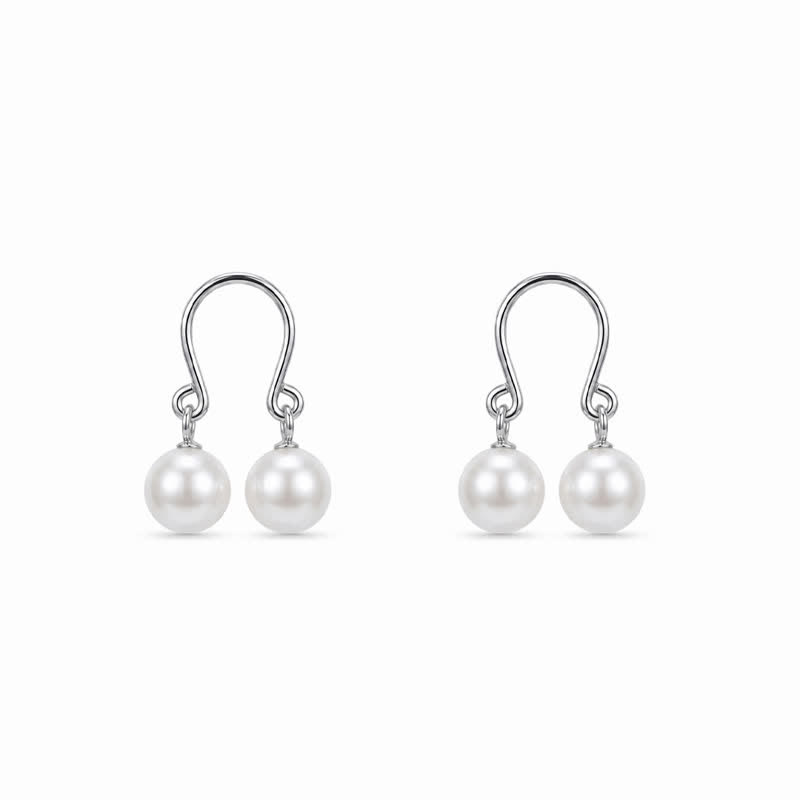 Pearl U-Bend Non-Piercing Nipple Rings - Silver - image 2