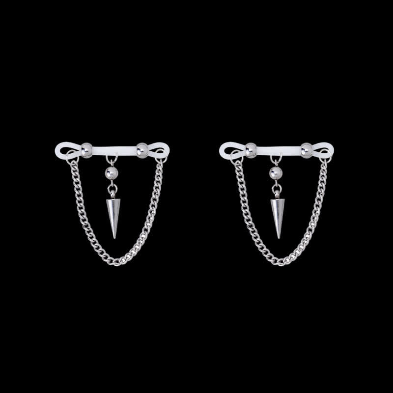 Spike Chain Drape Non-Piercing Nipple Rings - image 5