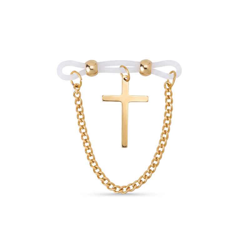 Cross Chain Drape Non-Piercing Nipple Rings - image 2