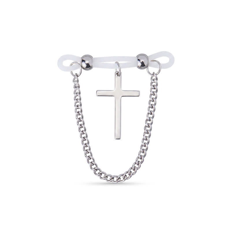 Cross Chain Drape Non-Piercing Nipple Rings - image 1