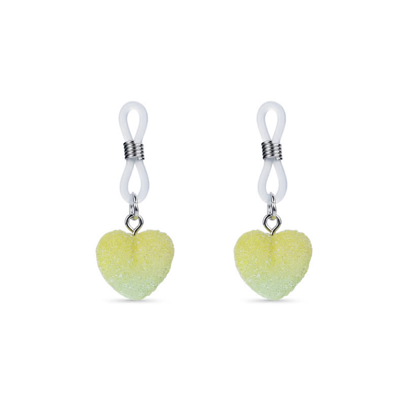 Yellow Gradient Heart Non-Piercing Nipple Rings - Yellow - image 2
