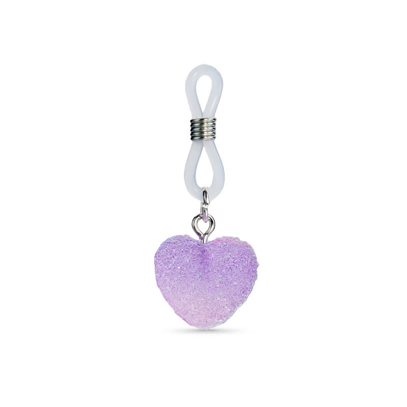 Violet Gradient Heart Non-Piercing Nipple Rings - image 1