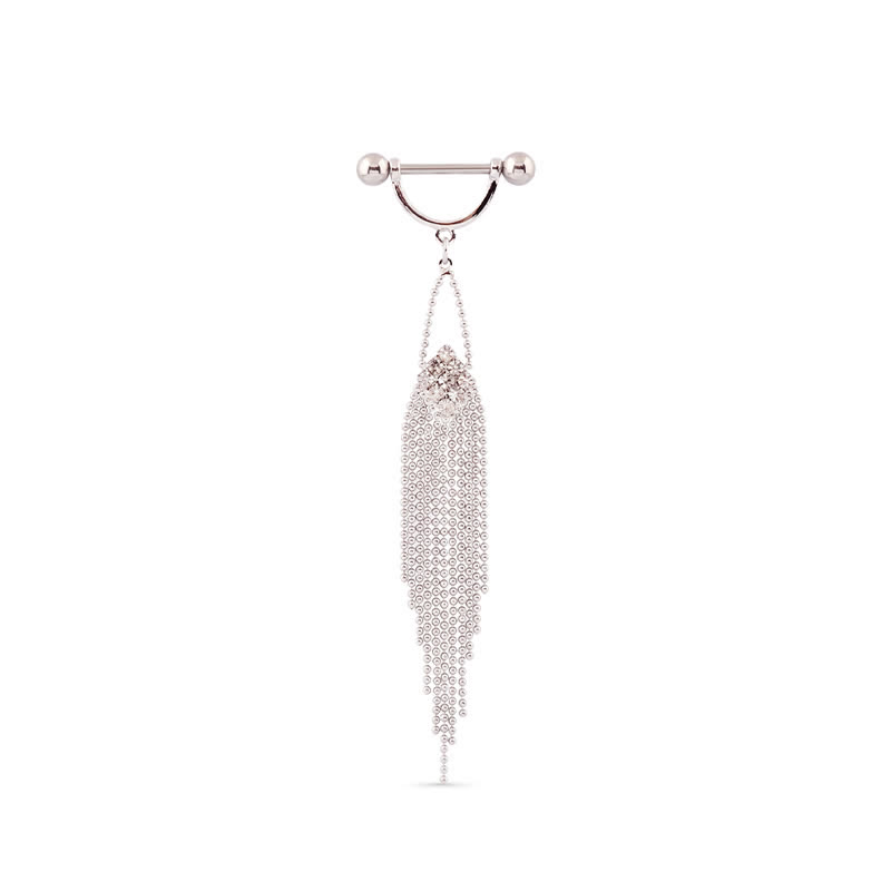 14G Crystal Dangle Tassel Barbell Nipple Rings - image 1