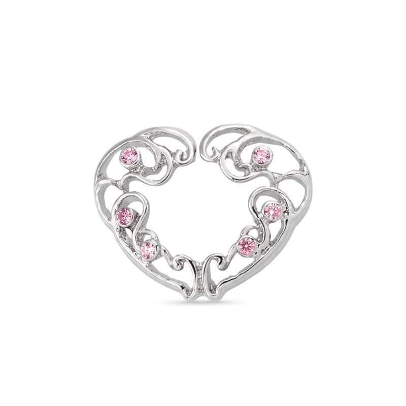 Gem Heart Adjustable Non-Piercing Nipple Rings - image 1