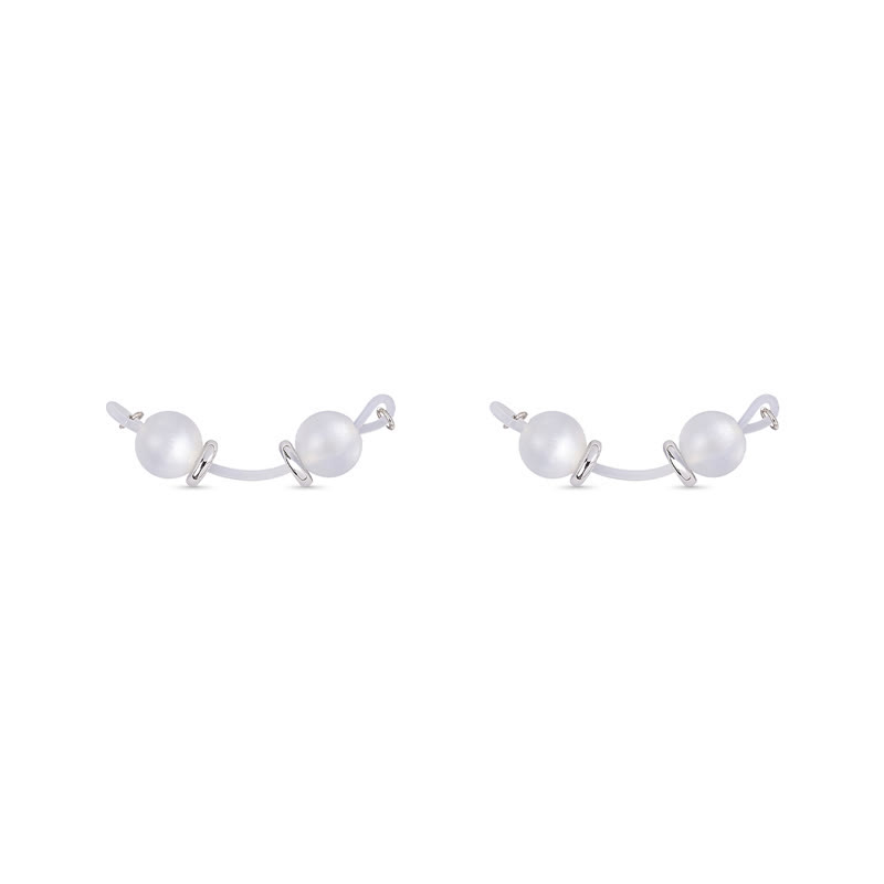 White Beaded Adjustable Non-Piercing Nipple Rings - White - 2 (a pair) - image 6