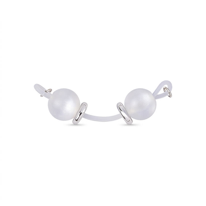 White Beaded Adjustable Non-Piercing Nipple Rings - image 1