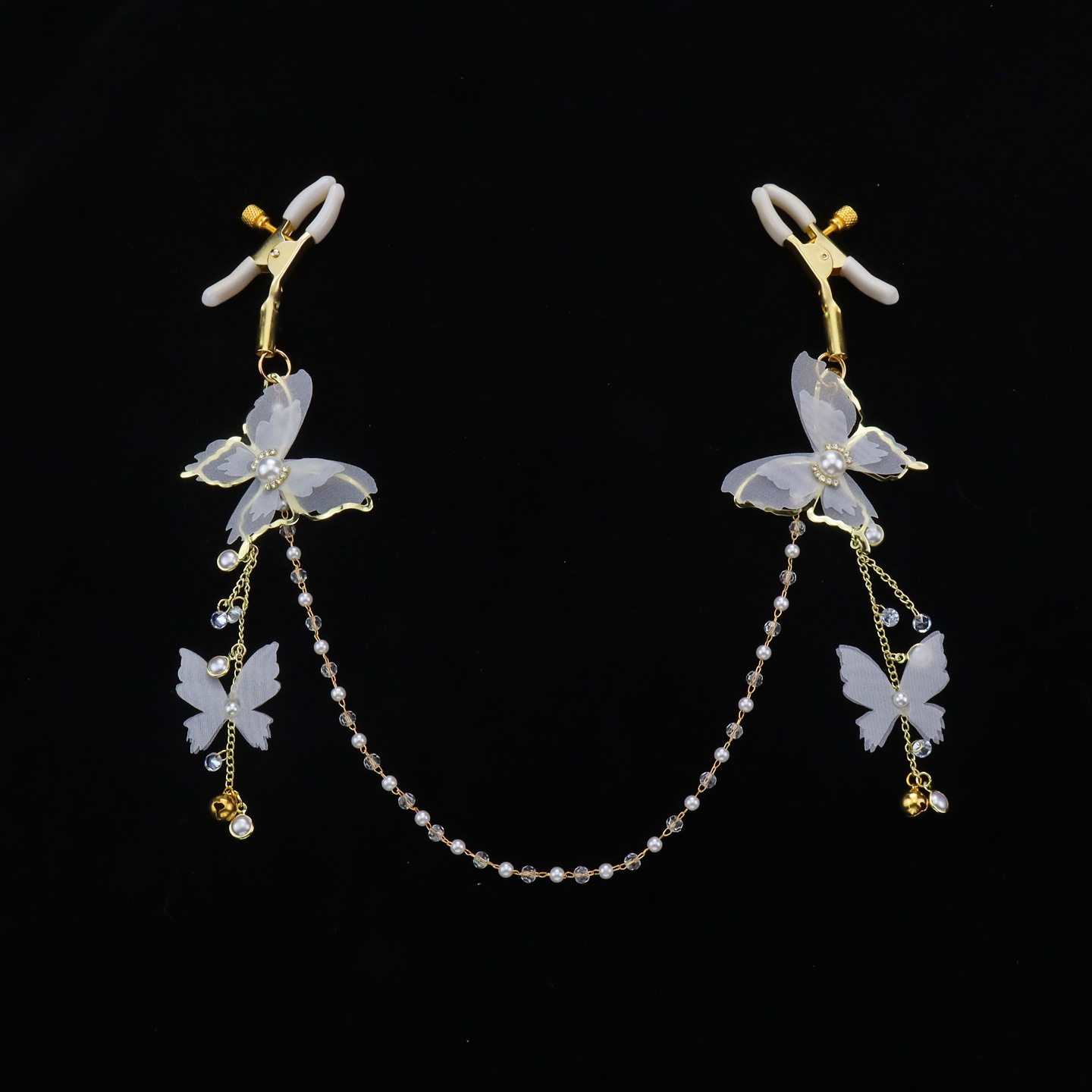 Butterfly Bell Elastic Adjustable Nipple Rings - AlligatorChain - image 2