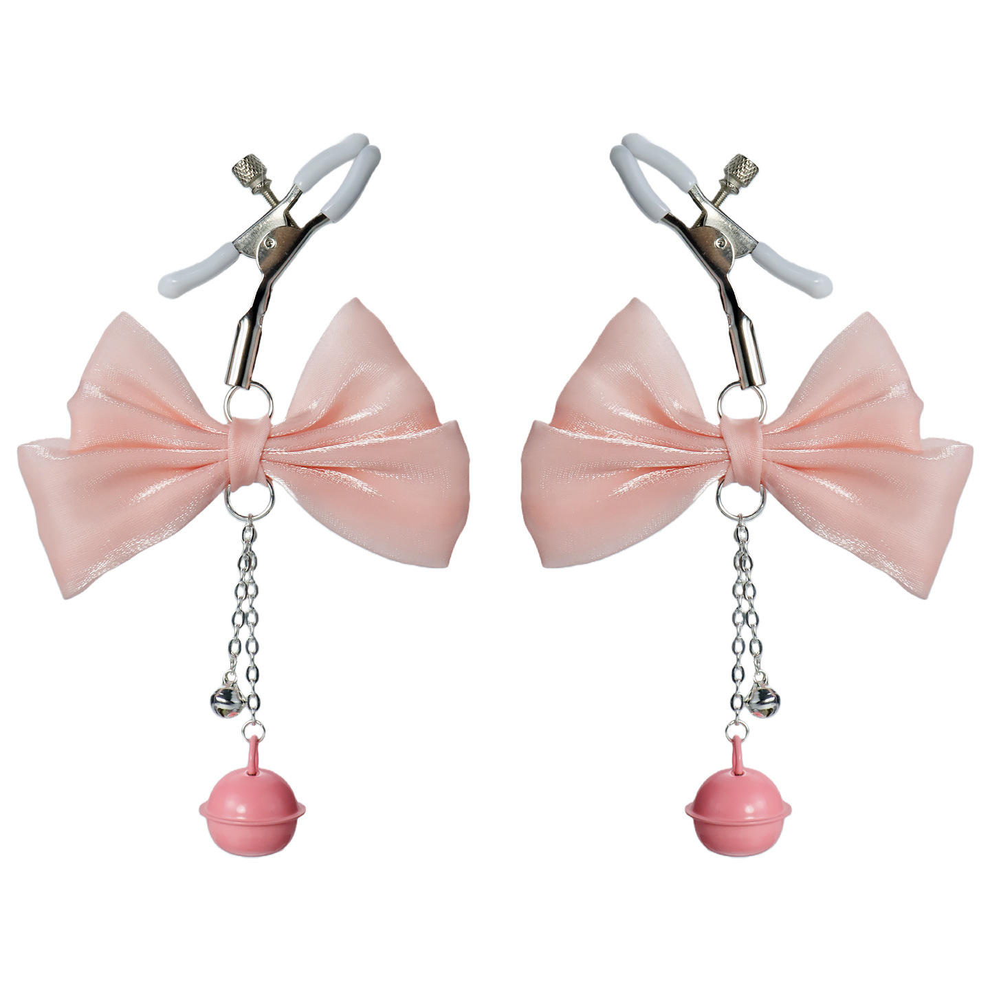 Bow Bell Sparkle Adjustable Nipple Rings - PinkBowPinkBell - image 1