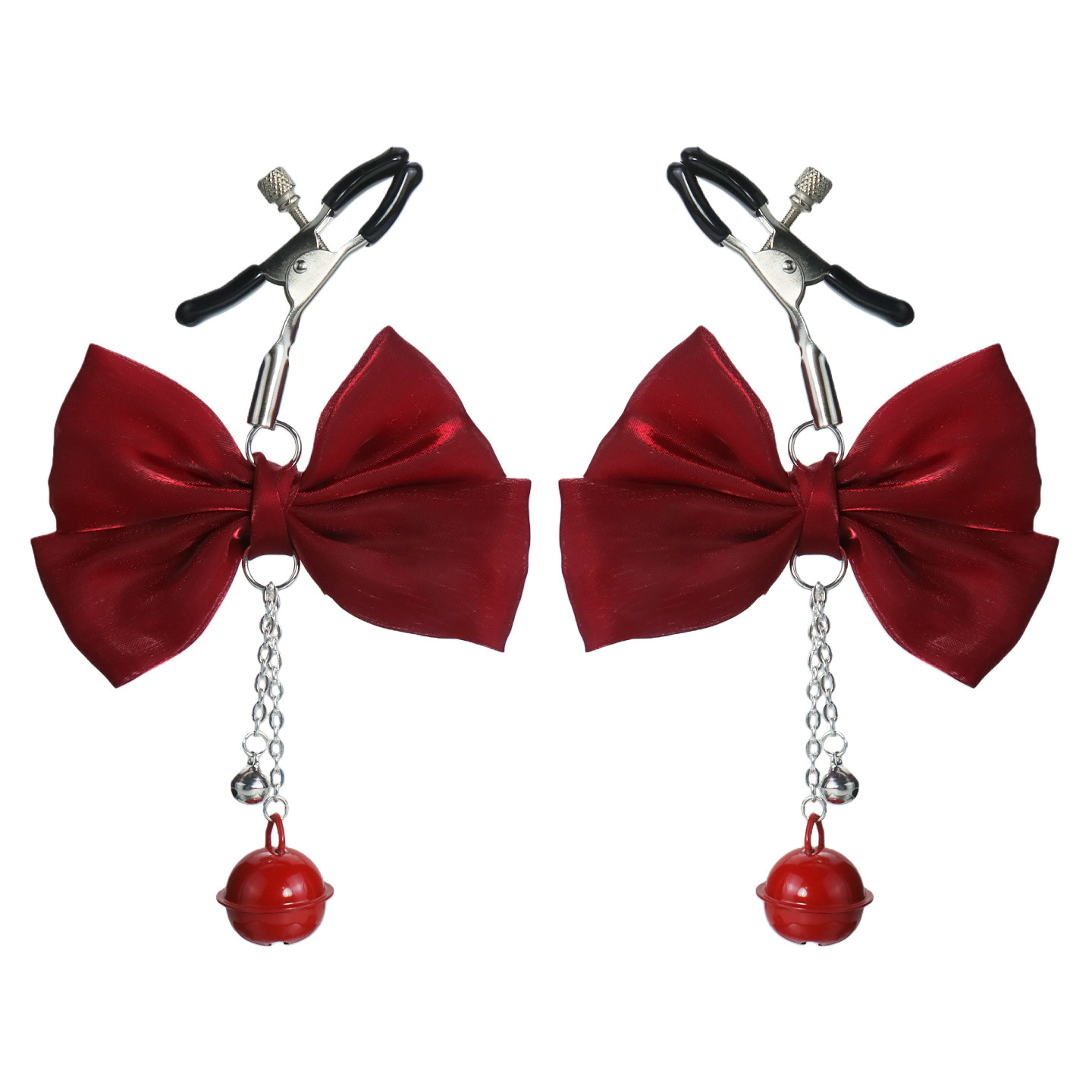 Bow Bell Sparkle Adjustable Nipple Rings - RedBow - image 2