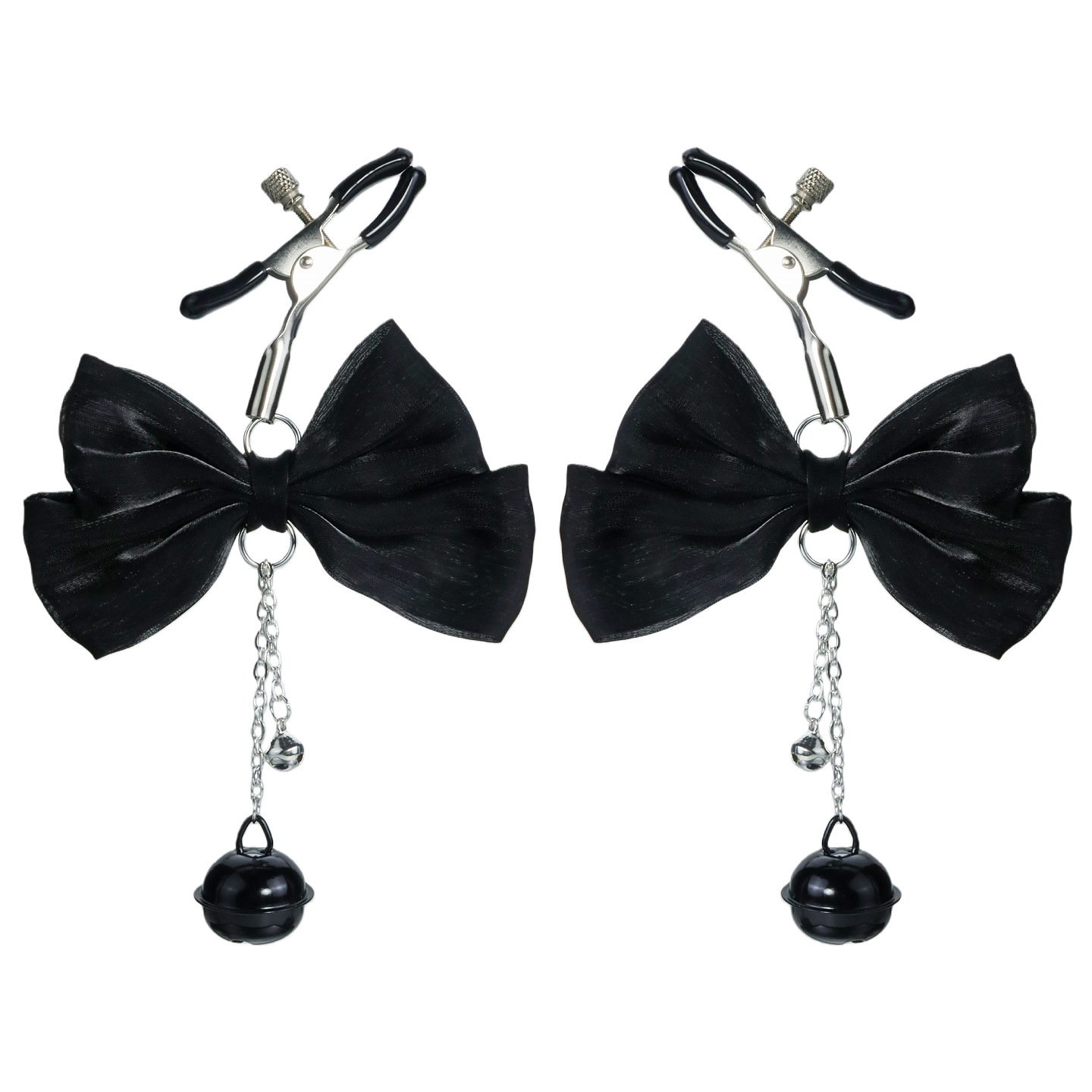 Bow Bell Sparkle Adjustable Nipple Rings - BlackBow - image 4