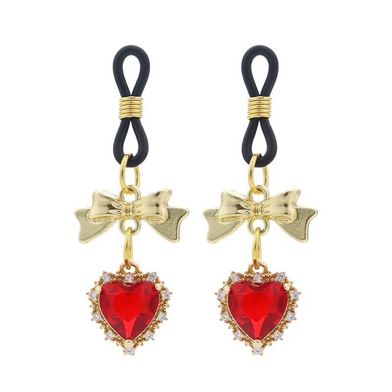Butterfly Heart Invisible Non-Piercing Nipple Rings - RedA - image 1