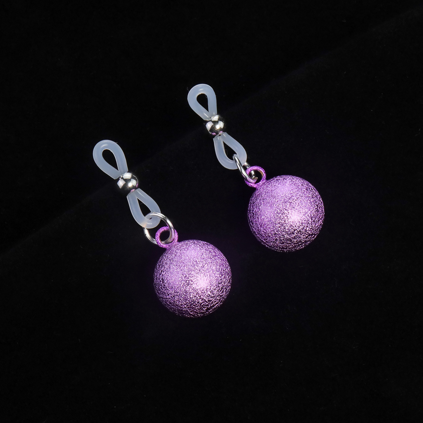 Bell Cherry Blossom Elastic Non-Piercing Nipple Rings - ClearVioletA - image 2