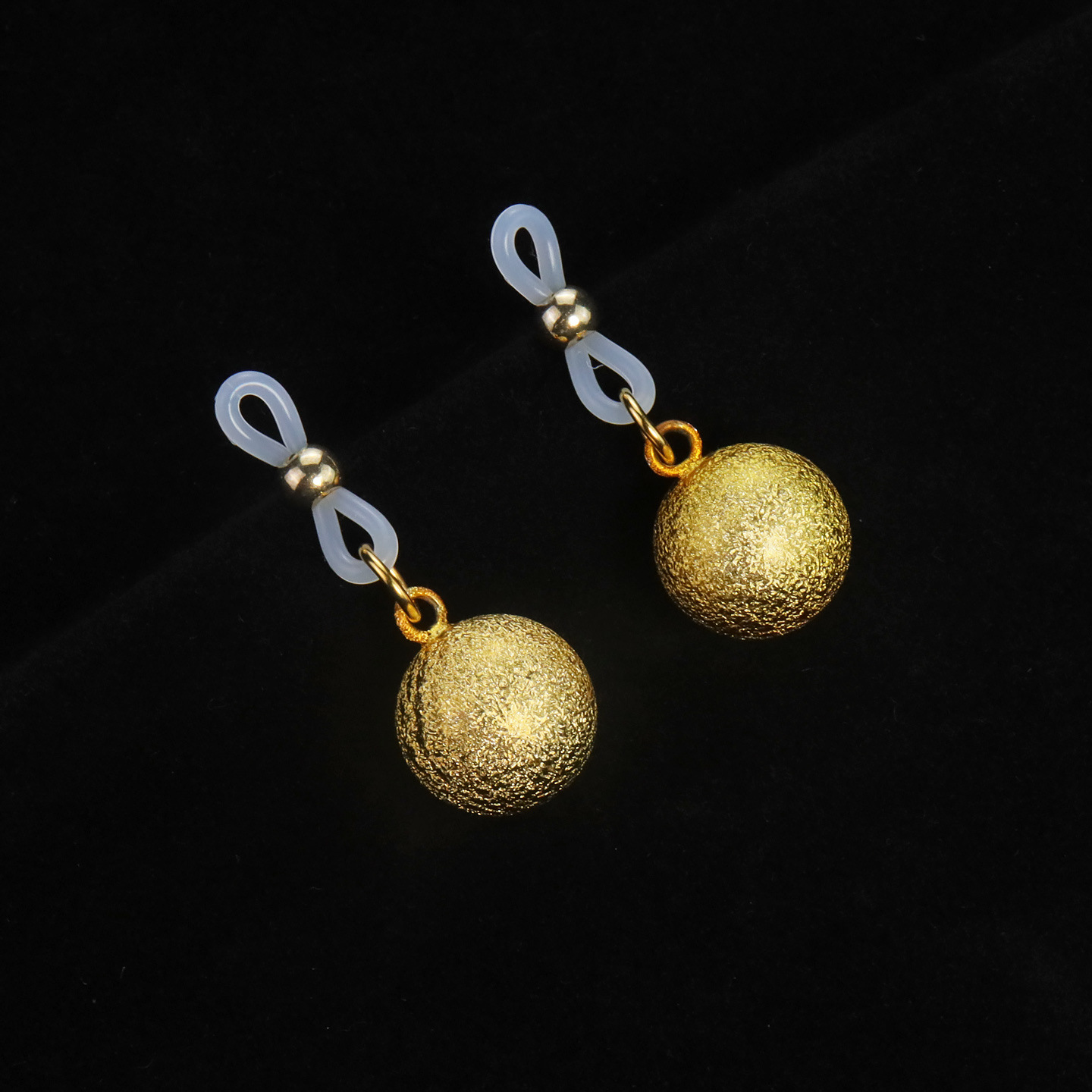 Bell Cherry Blossom Elastic Non-Piercing Nipple Rings - ClearGold - image 4