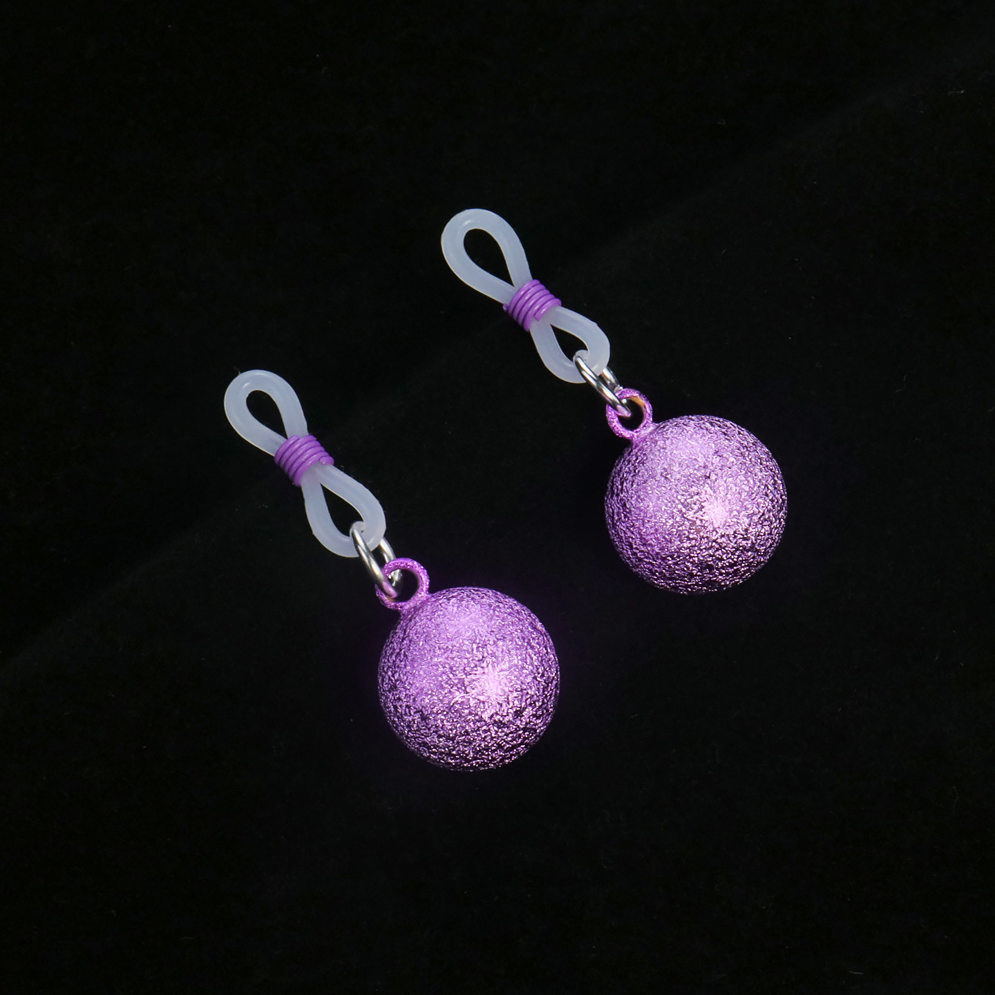 Bell Cherry Blossom Elastic Non-Piercing Nipple Rings - ClearVioletB - image 6