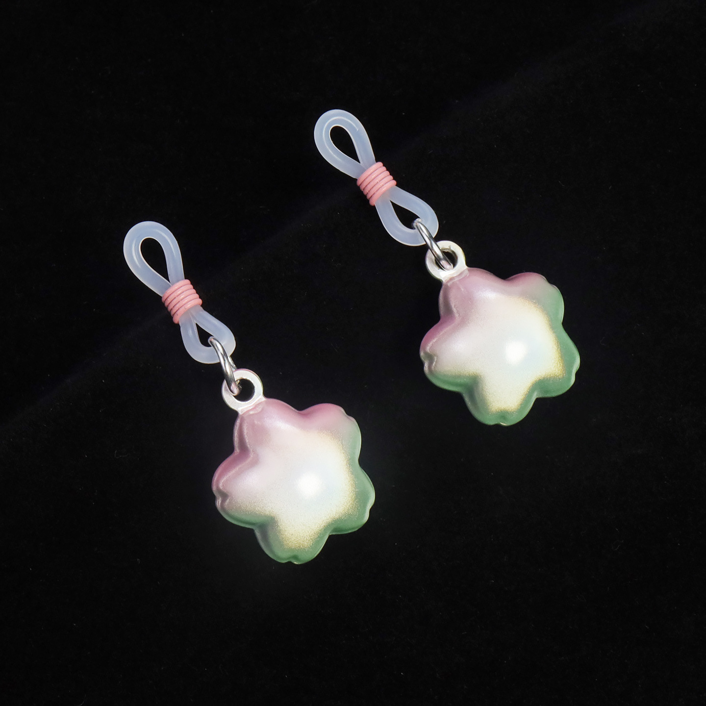 Bell Cherry Blossom Elastic Non-Piercing Nipple Rings - ClearGreen - image 12