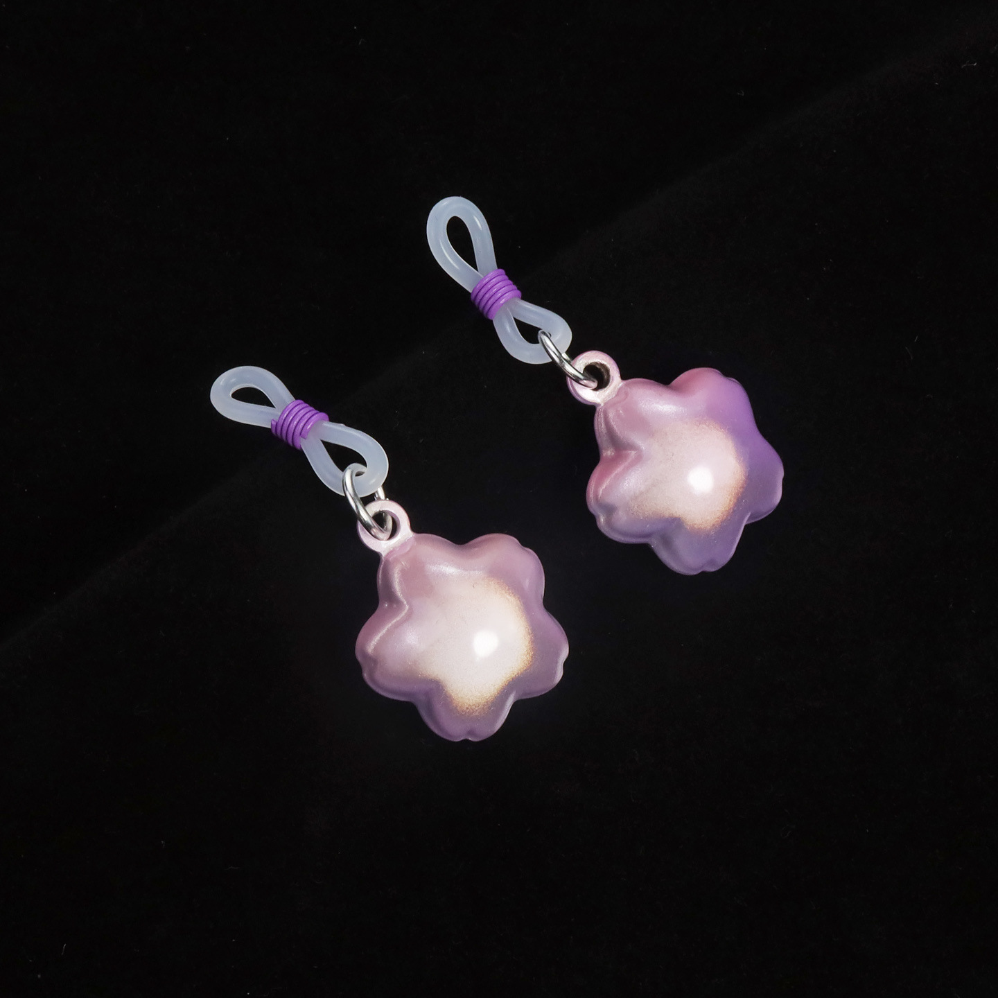 Bell Cherry Blossom Elastic Non-Piercing Nipple Rings - ClearVioletGradient - image 13