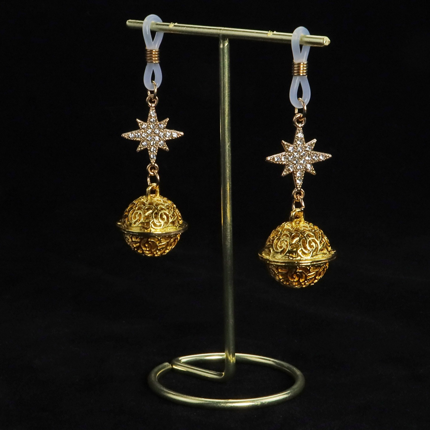 Gold Star & Filigree Bell Non-Piercing Nipple Rings - image 5
