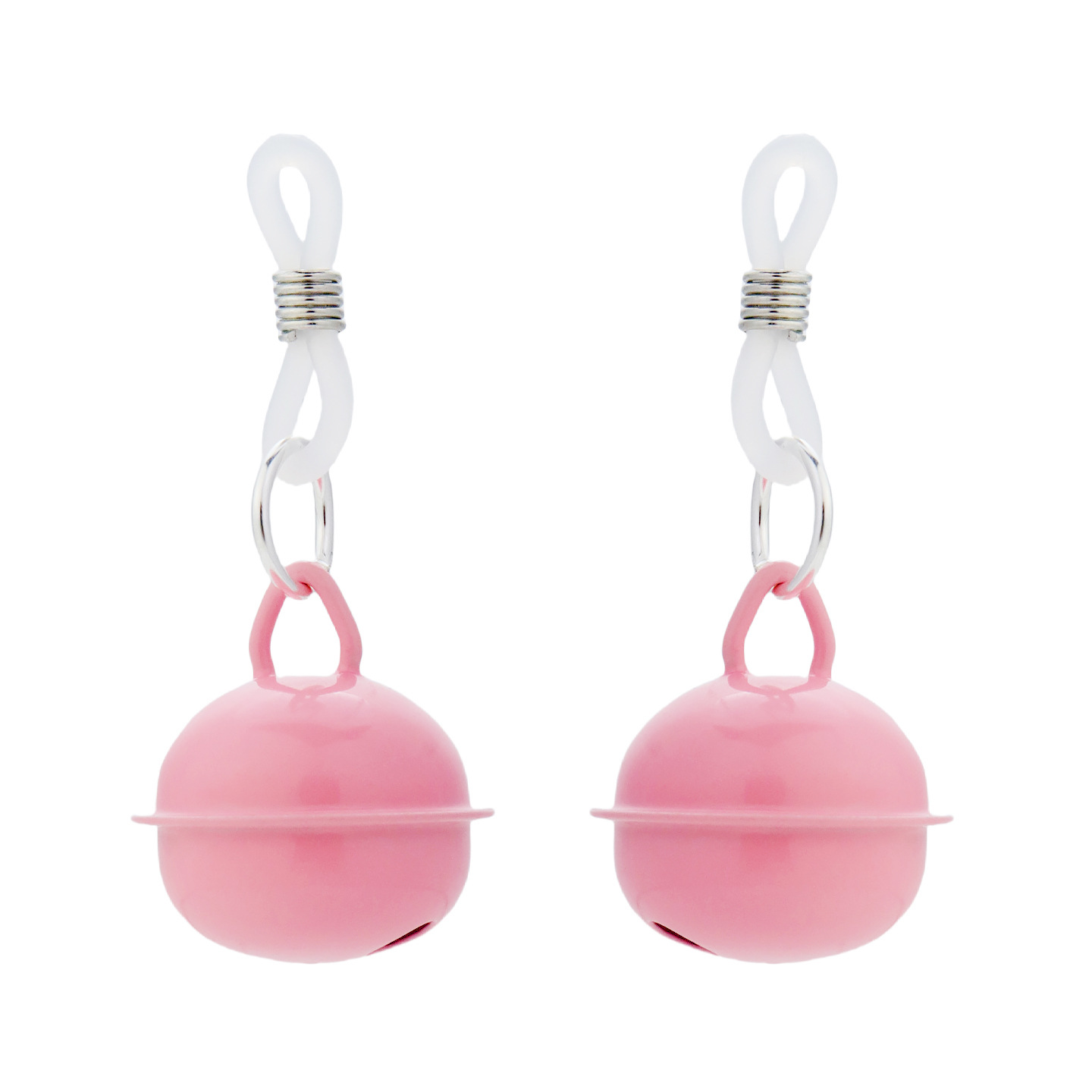 Bell Silicone Loop Non-Piercing Nipple Rings - ClearPinkBell - image 1