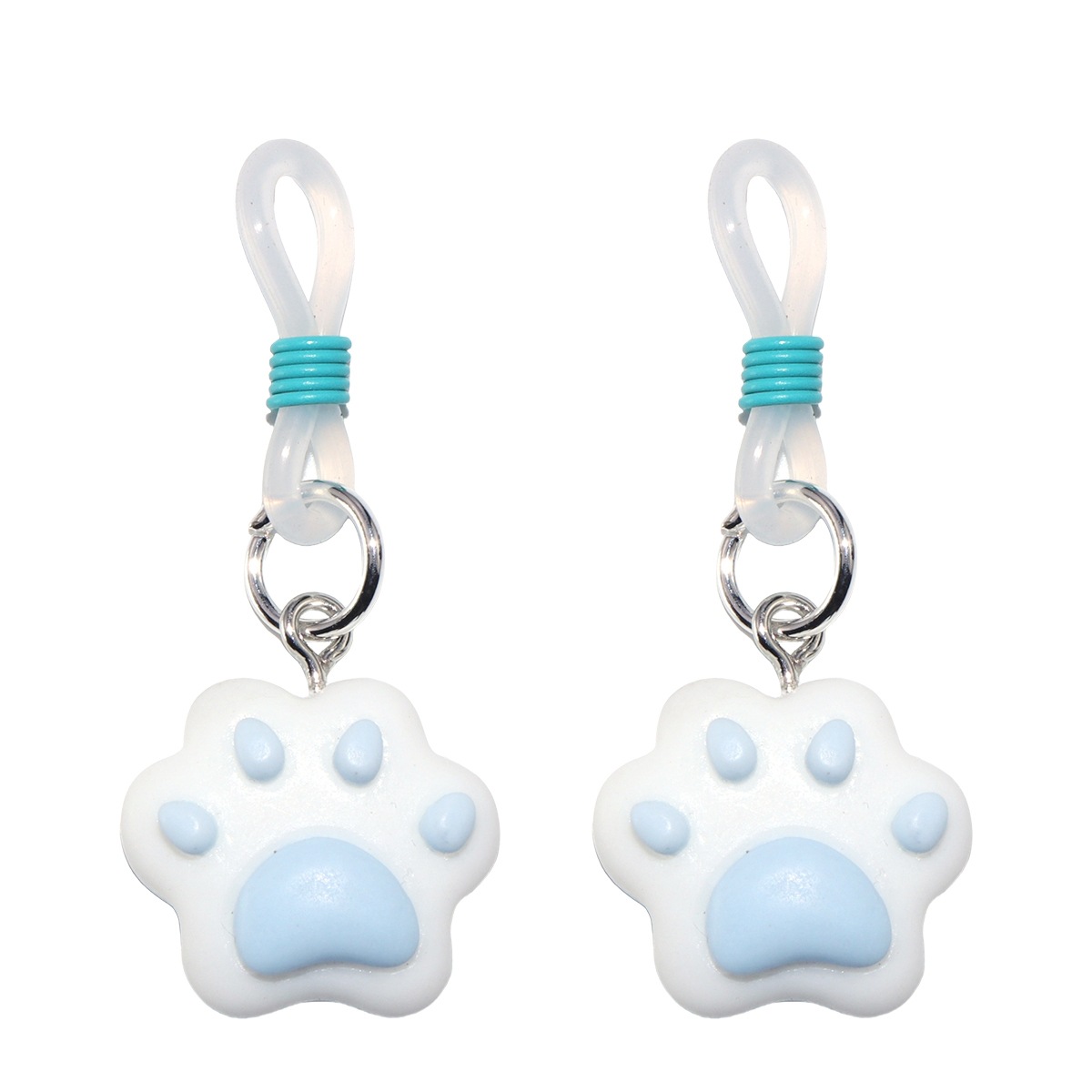 Cat Paw Silicone Loop Non-Piercing Nipple Rings - BluePaw - image 3