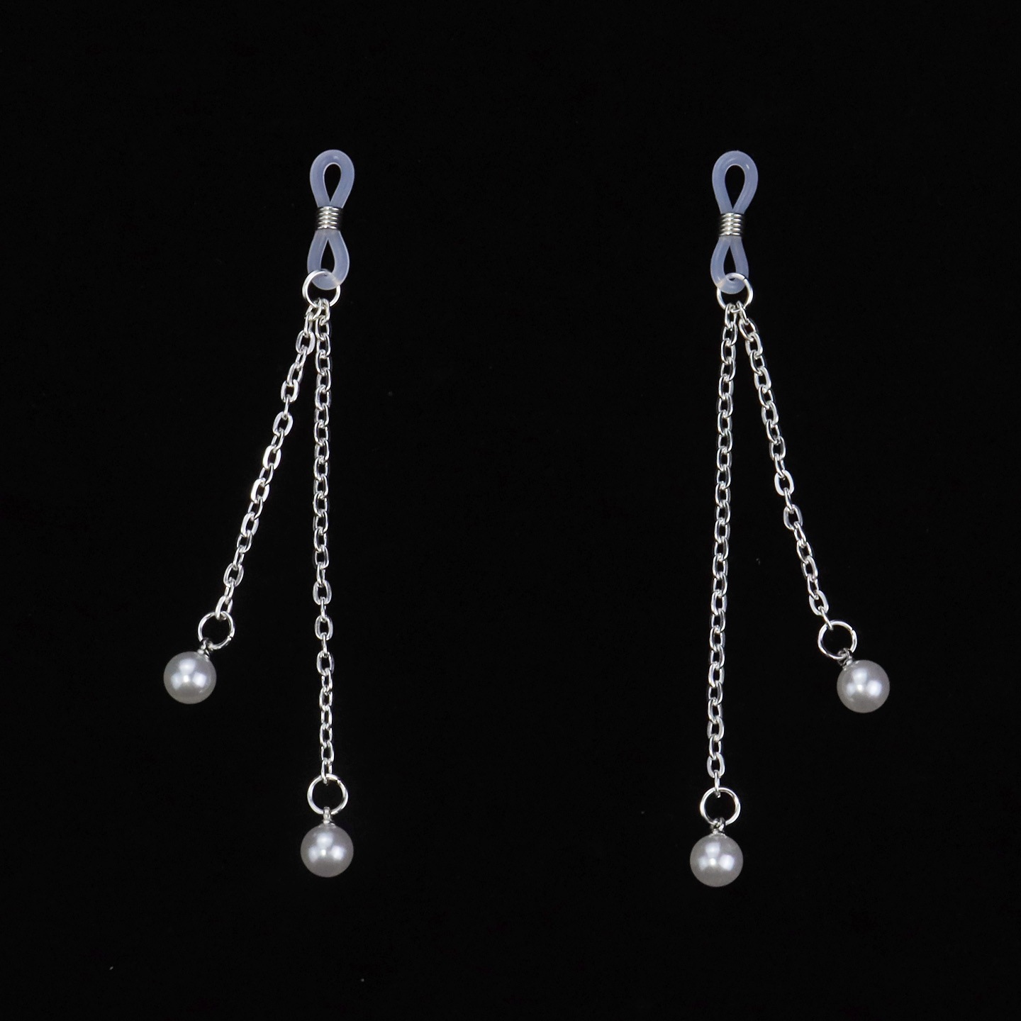 Pearl Drop Chain Non-Piercing Nipple Rings - image 3