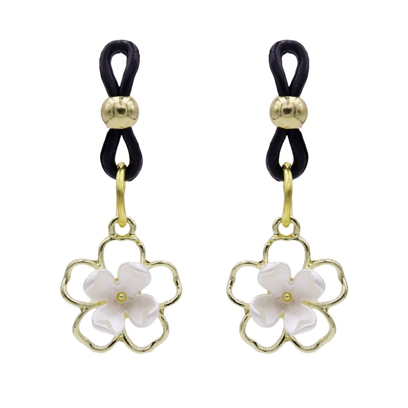 Bell Elastic Loop Non-Piercing Nipple Rings - FlowerPendant - image 3