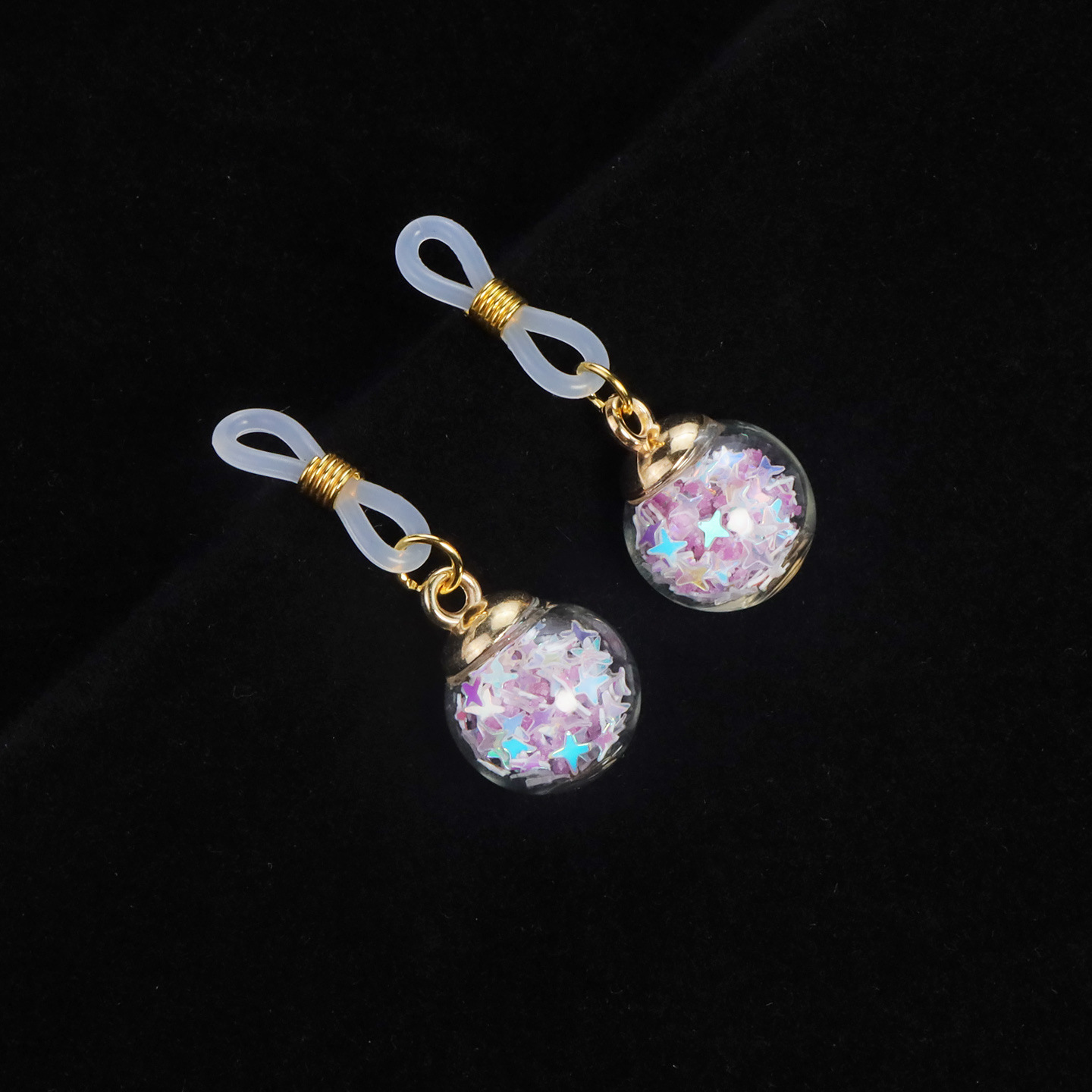 Loop Non-Piercing Nipple Rings - GoldVioletBall - image 5