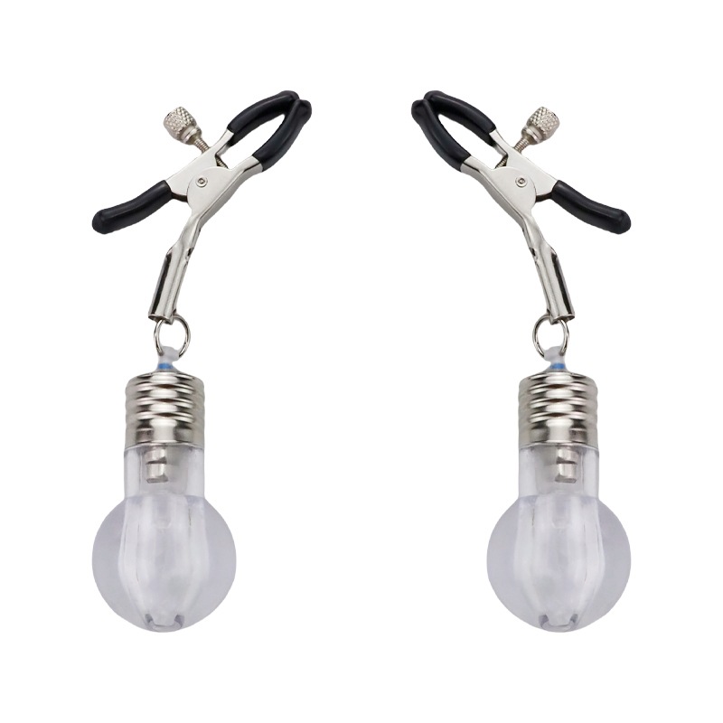 Light Bulb Dangle Nipple Rings - RainbowBulb - image 1