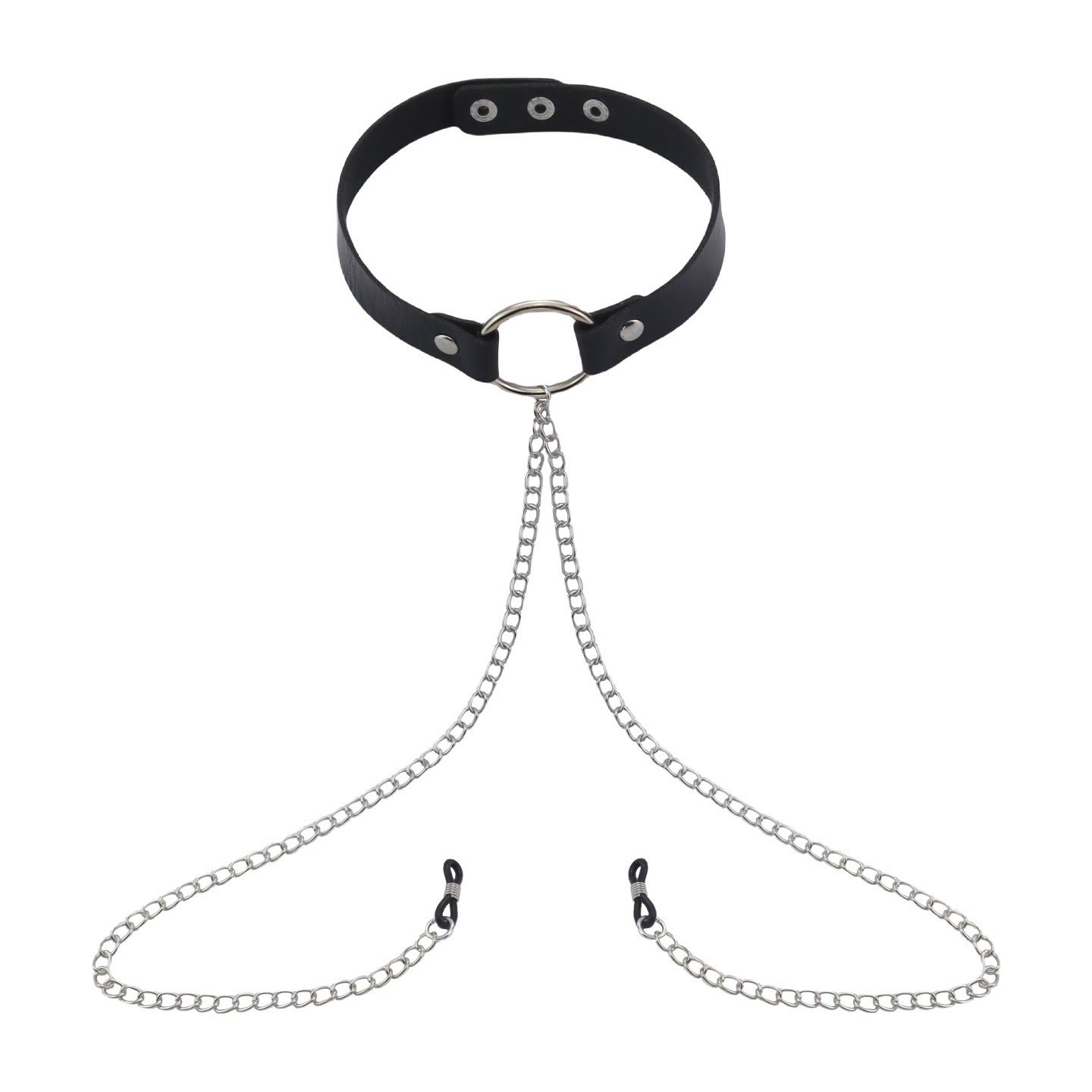 Collar Adjustable Nipple Rings - BlackRingLoop - image 1