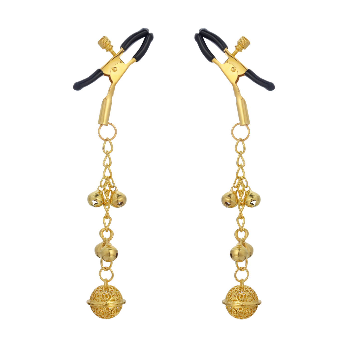 Bell Chain Adjustable Nipple Rings - GoldChain - image 1