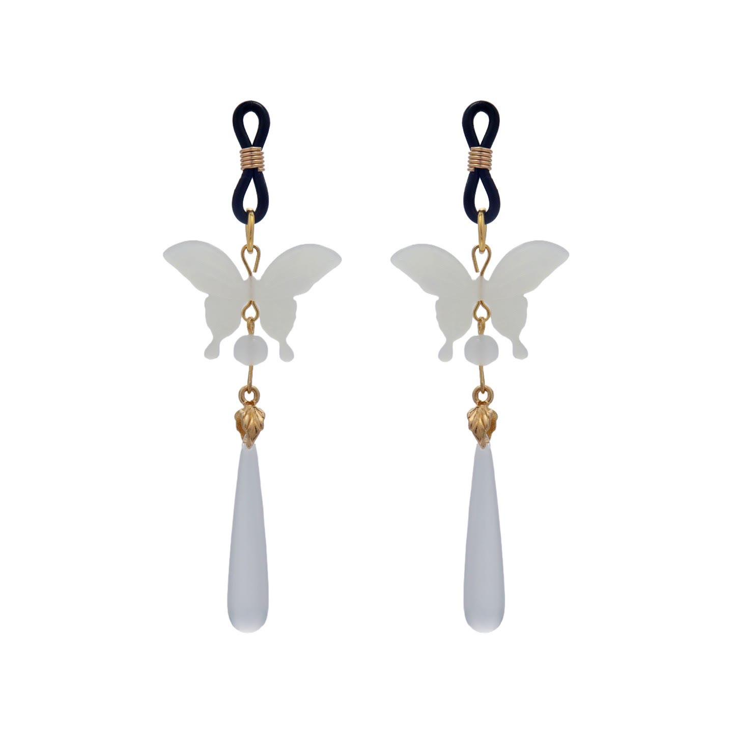 Butterfly Crystal Pendant Adjustable Nipple Rings - ClearDropLoop - image 1