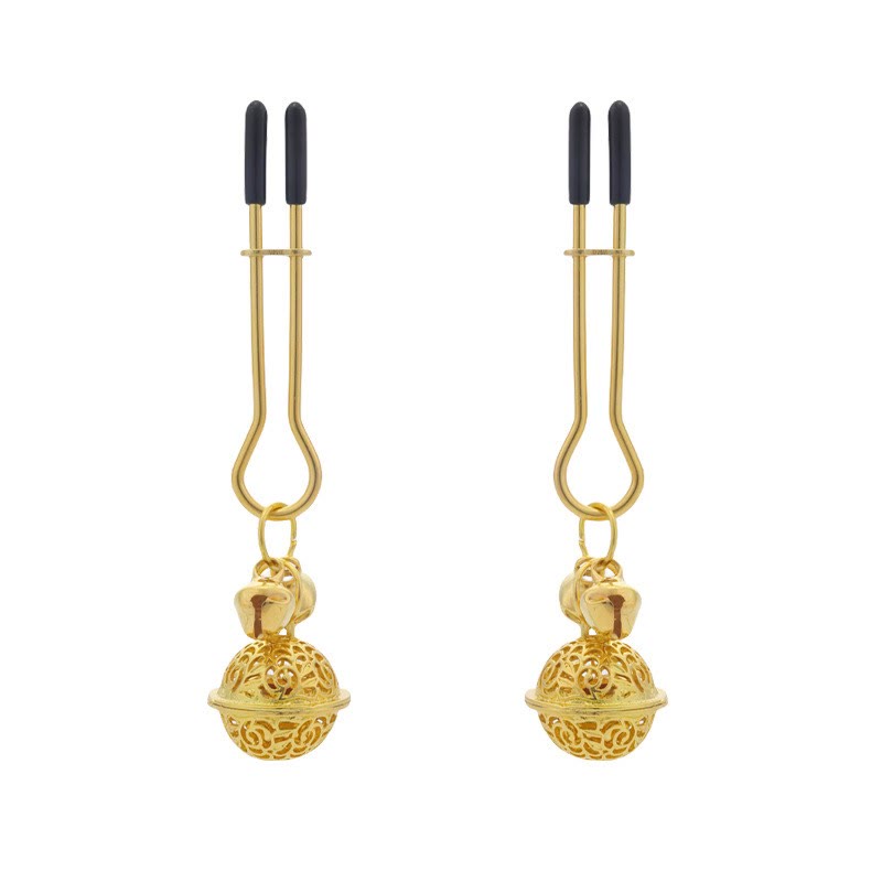 Bell Pendant Adjustable Nipple Rings - GoldUClamp - image 1