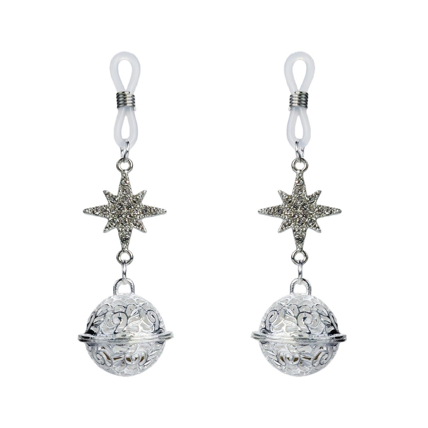 Gold Star & Filigree Bell Non-Piercing Nipple Rings - SilverLoop - image 2