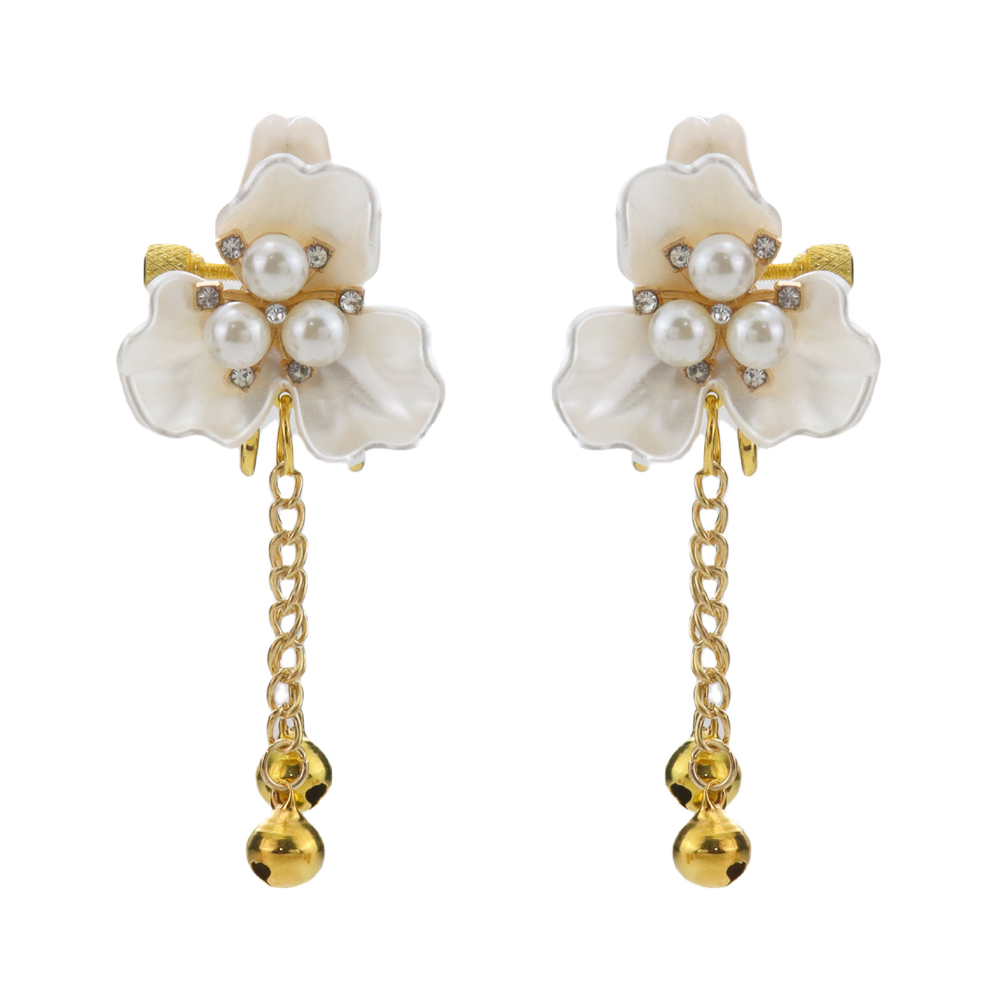 Red Gem Rose Petal & Bell Adjustable Nipple Rings - WhiteCloverShortChain - image 9