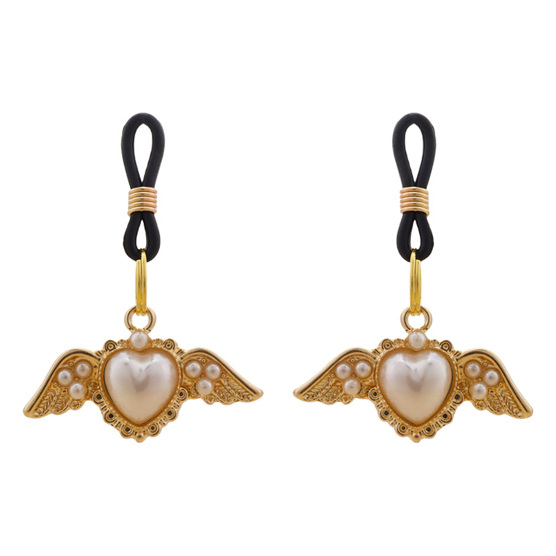 Angel Wing Bell Loop Non-Piercing Nipple Rings - AngelWing - image 1