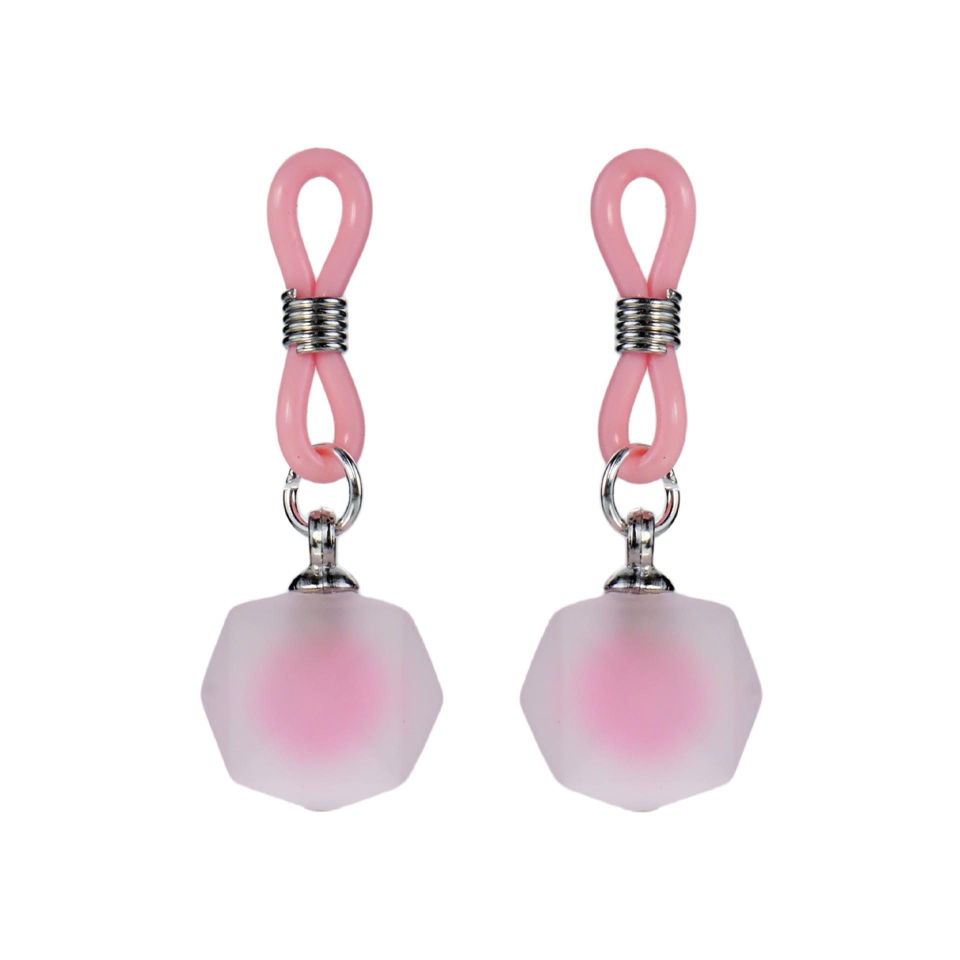 Frosted Heart Non-Piercing Nipple Rings - PinkSquare - image 1