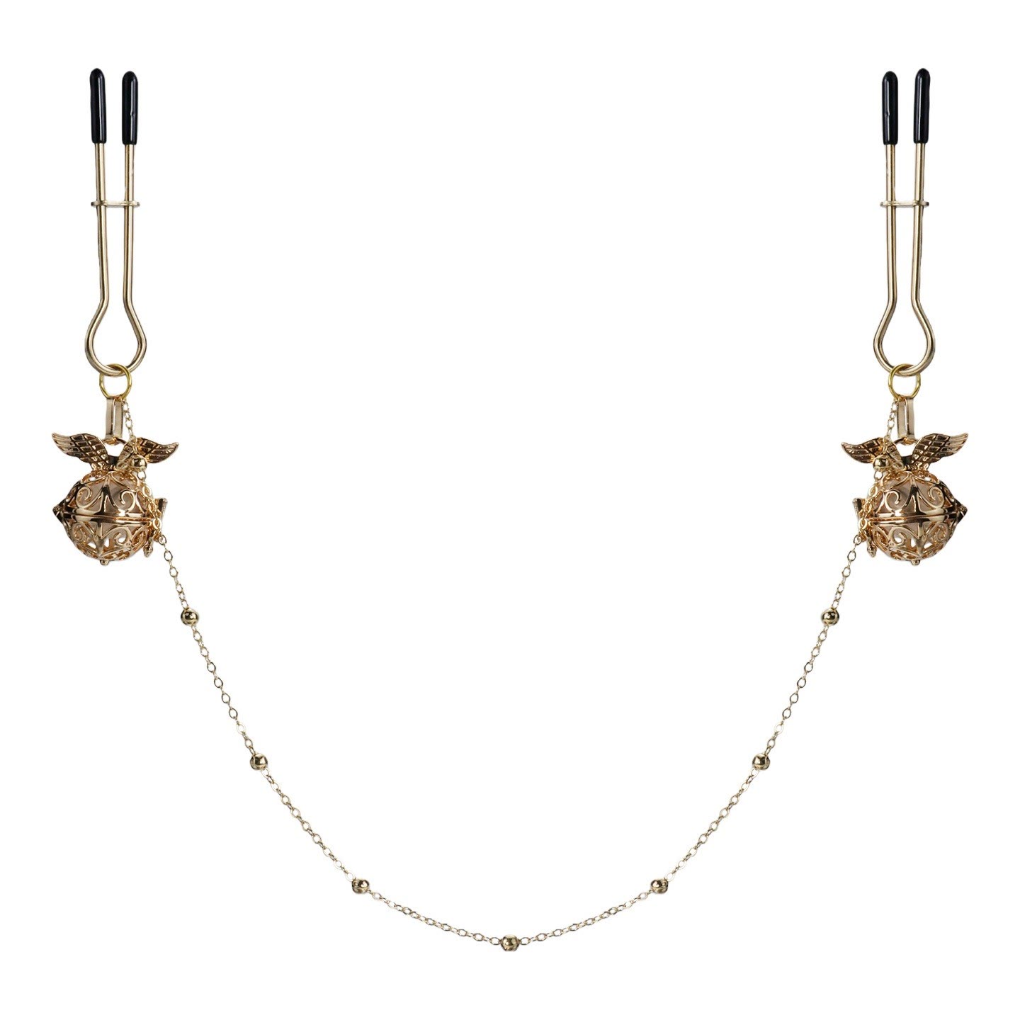Chain LED Adjustable Nipple Rings - GoldUClampChain - image 2