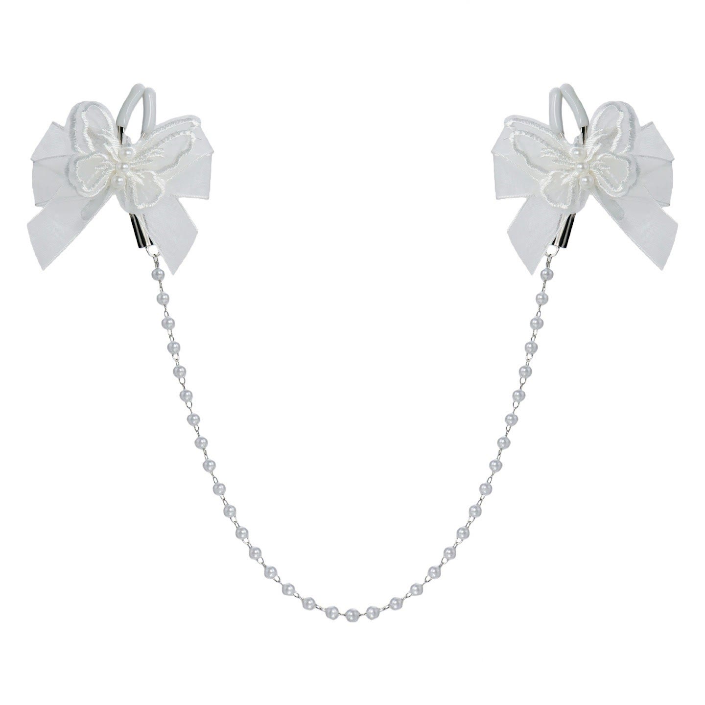 Butterfly Bell Adjustable Nipple Rings - WhiteChain - image 1