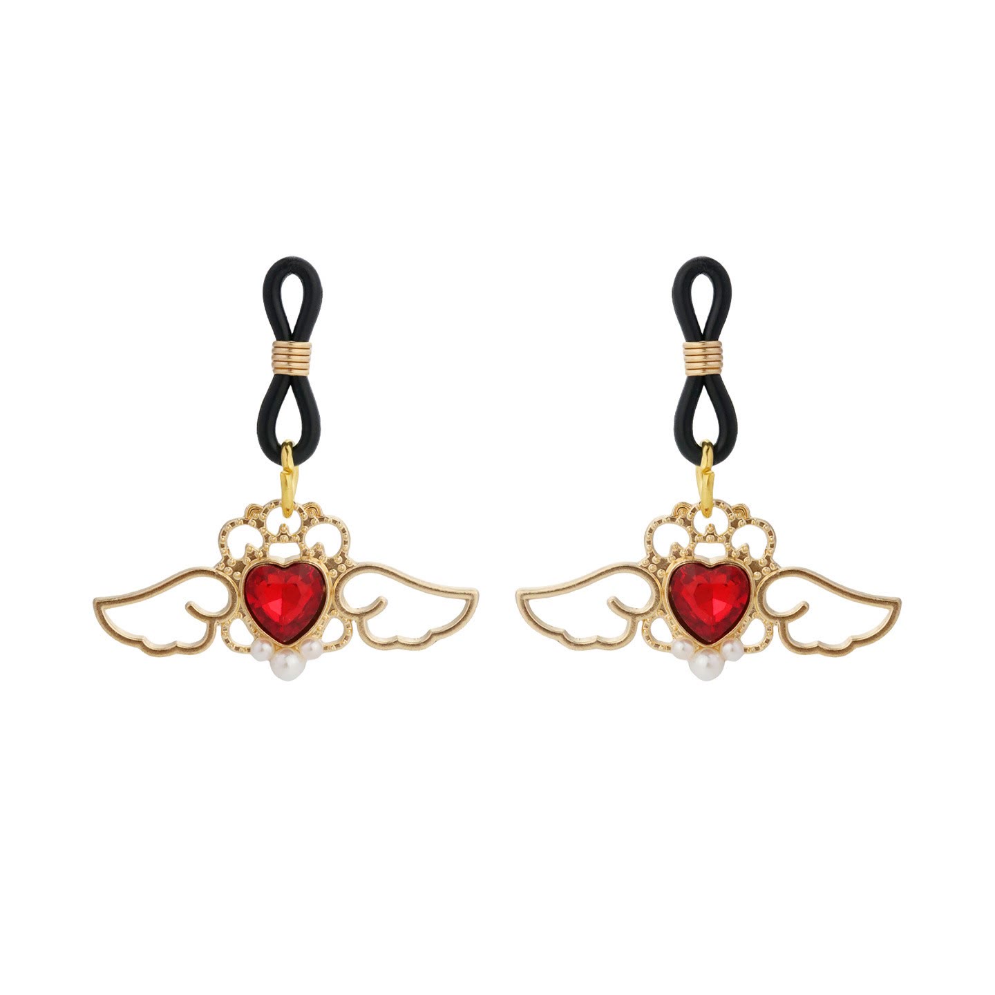 Bell Heart Pendant Adjustable Nipple Rings - RedLoop - image 1