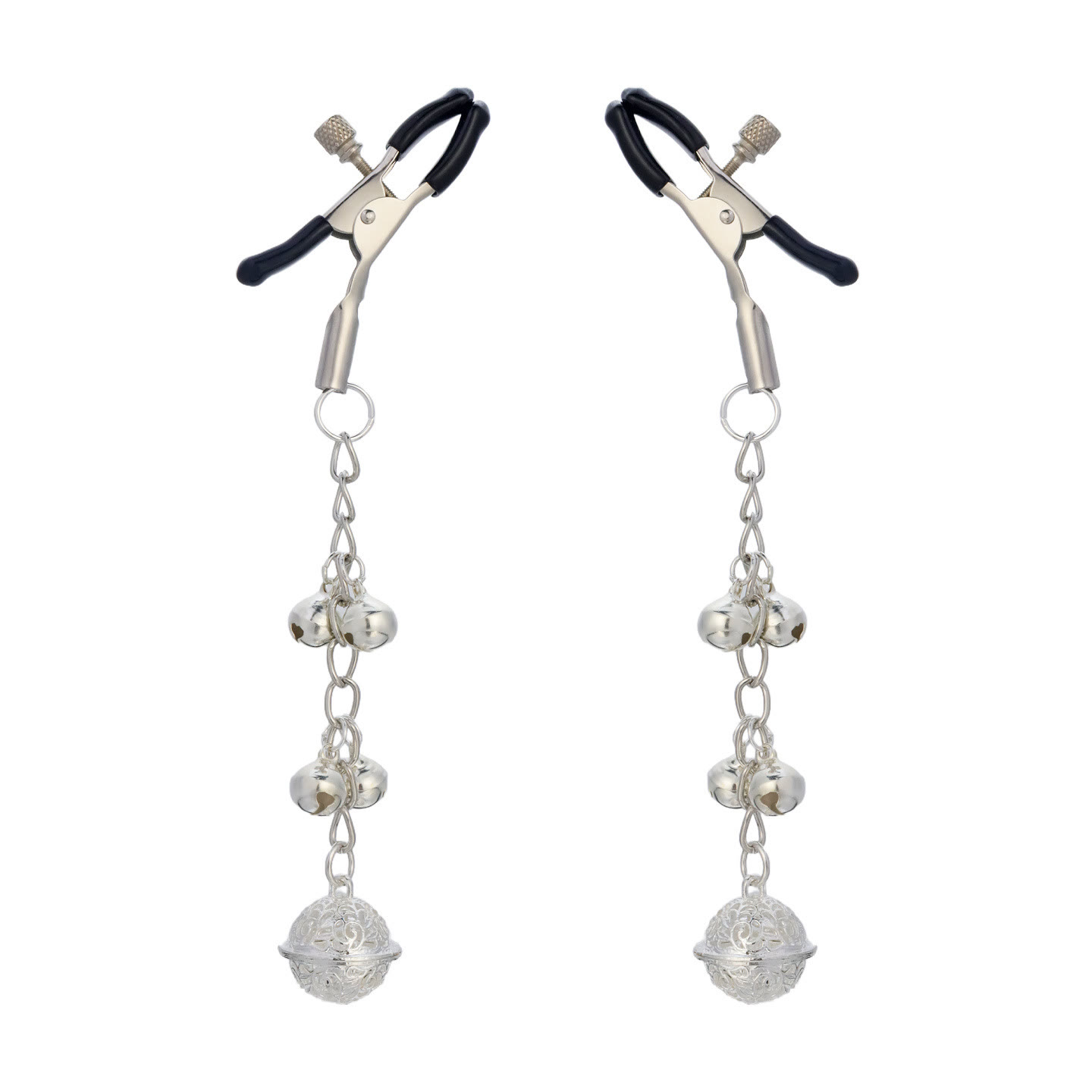 Bell Chain Adjustable Nipple Rings - SilverChain - image 2