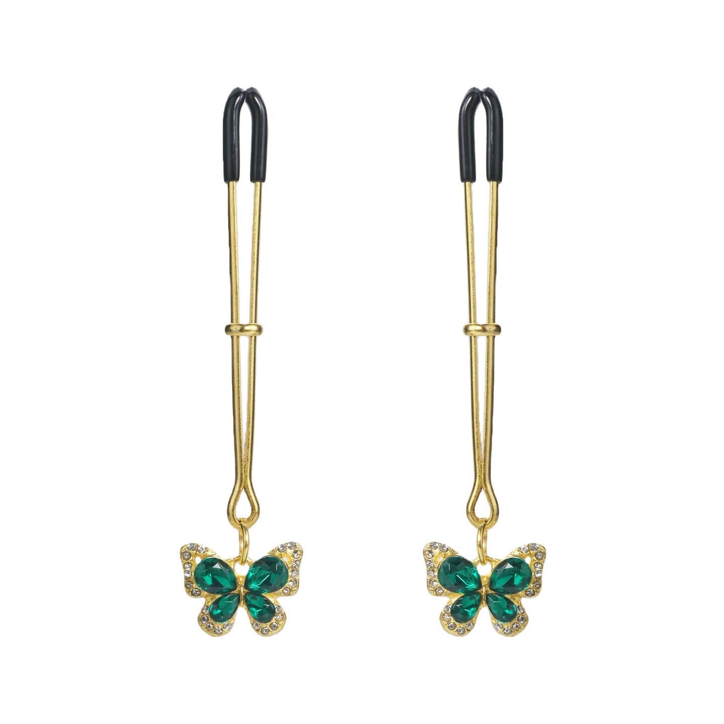 Butterfly Rhinestone Adjustable Nipple Rings - VClamp - image 3