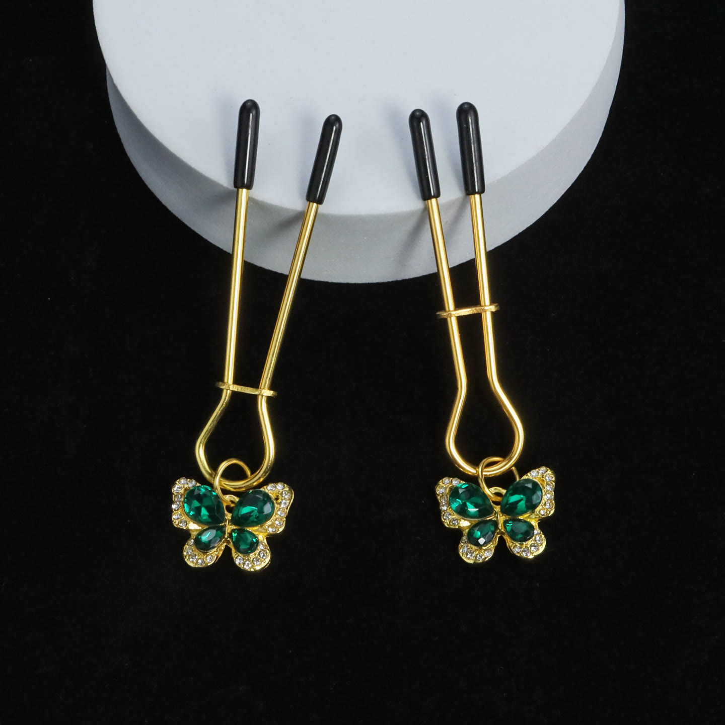 Butterfly Rhinestone Adjustable Nipple Rings - image 6