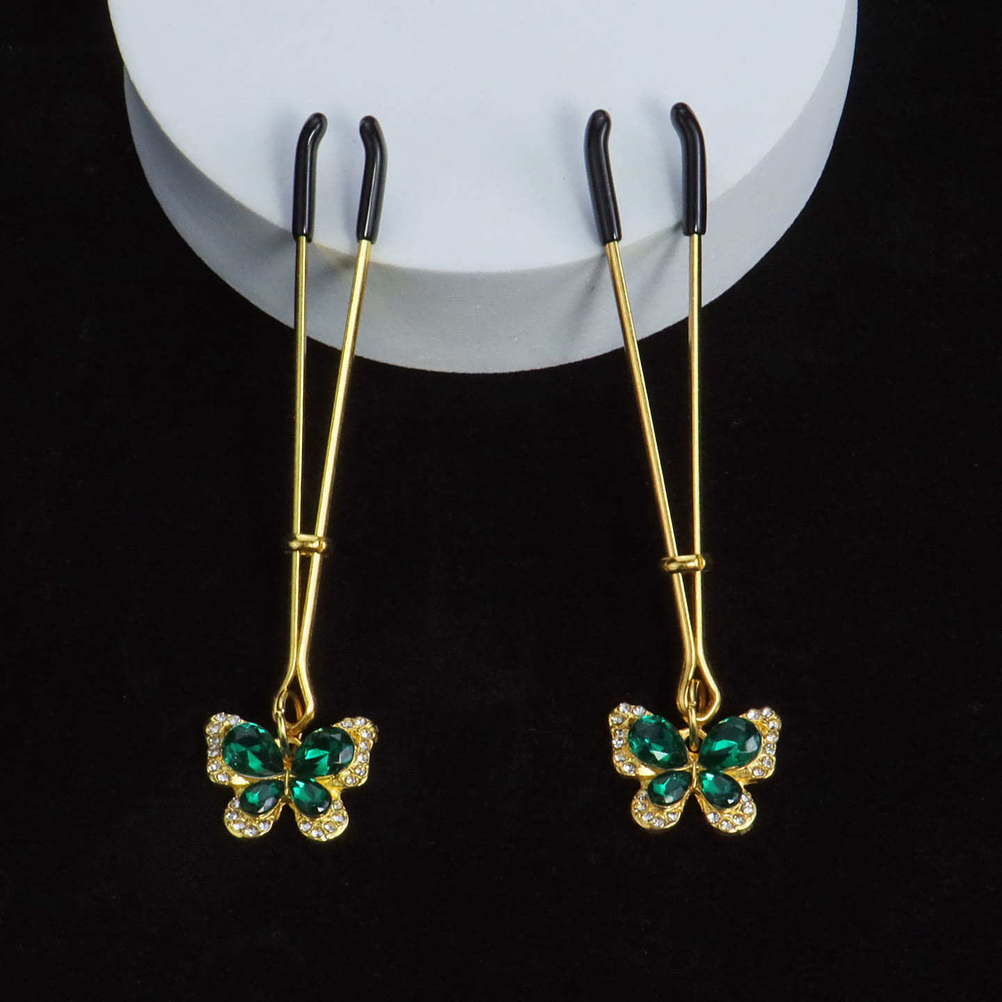 Butterfly Rhinestone Adjustable Nipple Rings - image 7