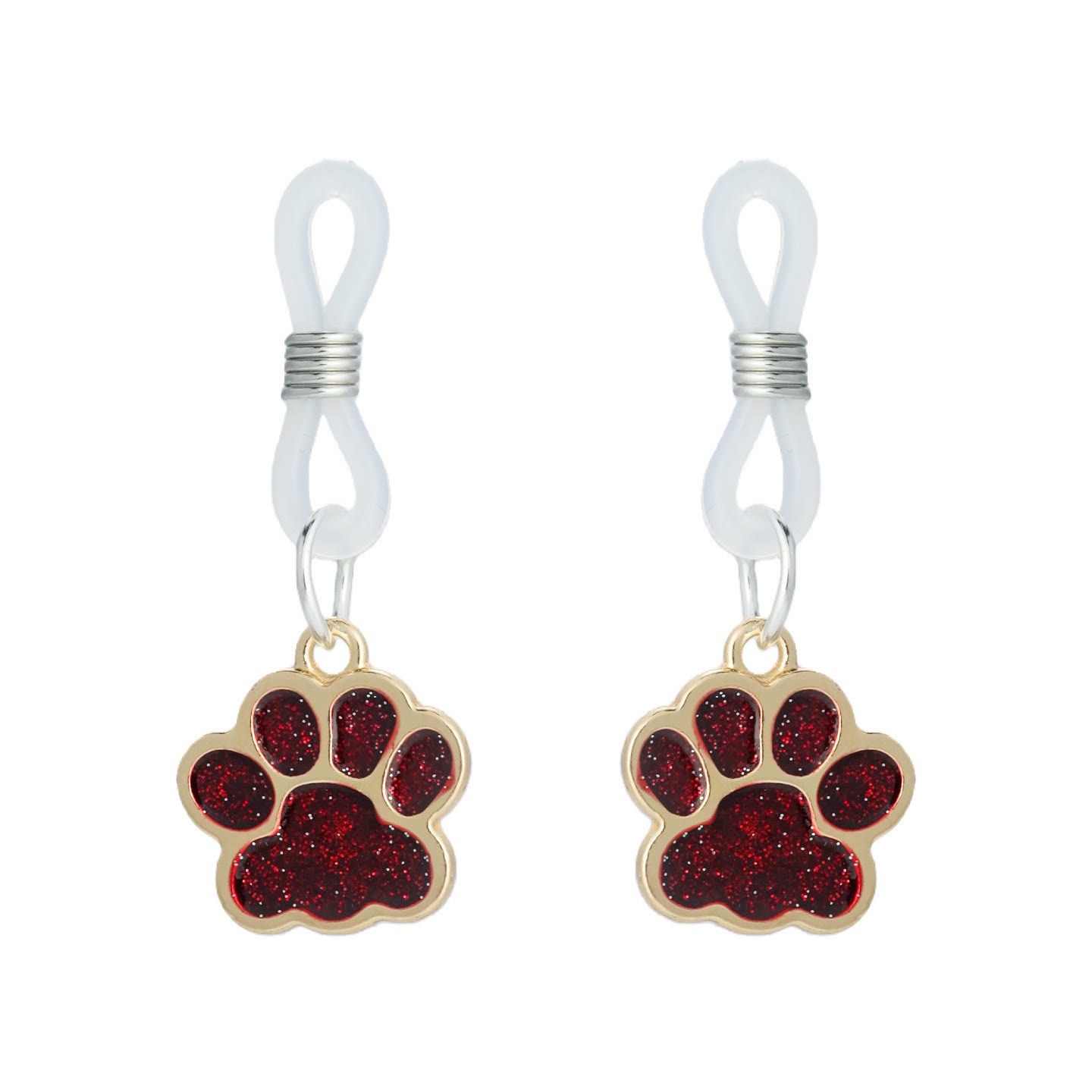 Cat Claw Elastic Non-Piercing Nipple Rings - ClearSilverRingRedPaw - image 2