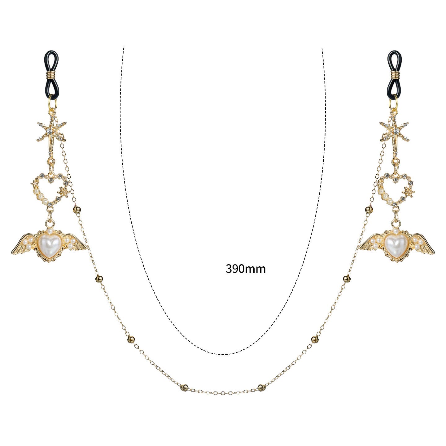 Gold Star Heart Pendant Chain Loop Non-Piercing Nipple Rings - image 2