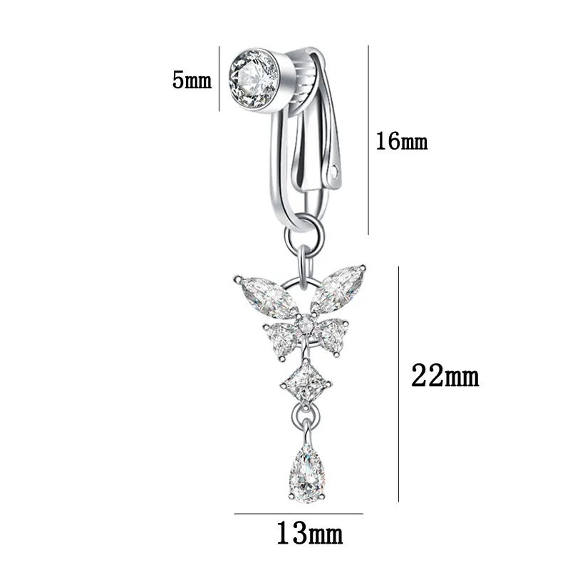 Butterfly Dangle Belly Button Ring Body Jewelry - image 8