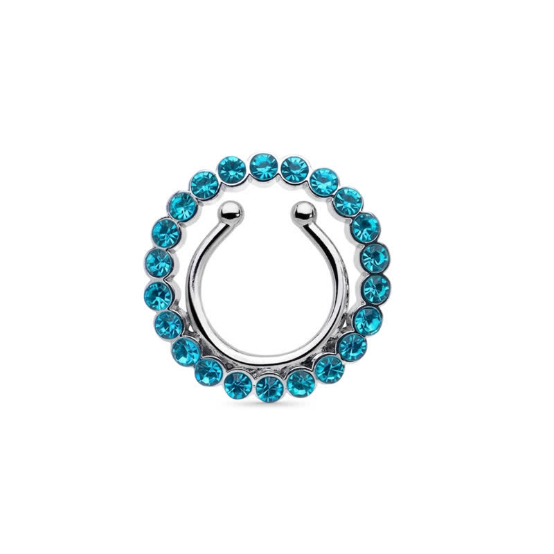 Rhinestone Circle Adjustable Non-Piercing Nipple Rings - image 9
