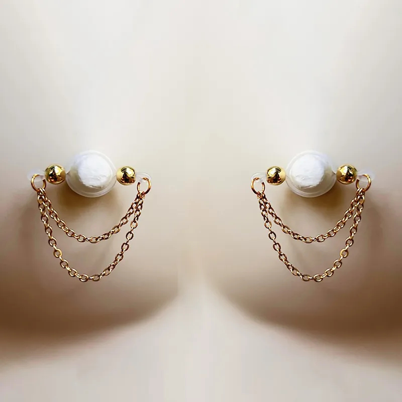 Double Chain Adjustable Non-Piercing Nipple Rings - image 7